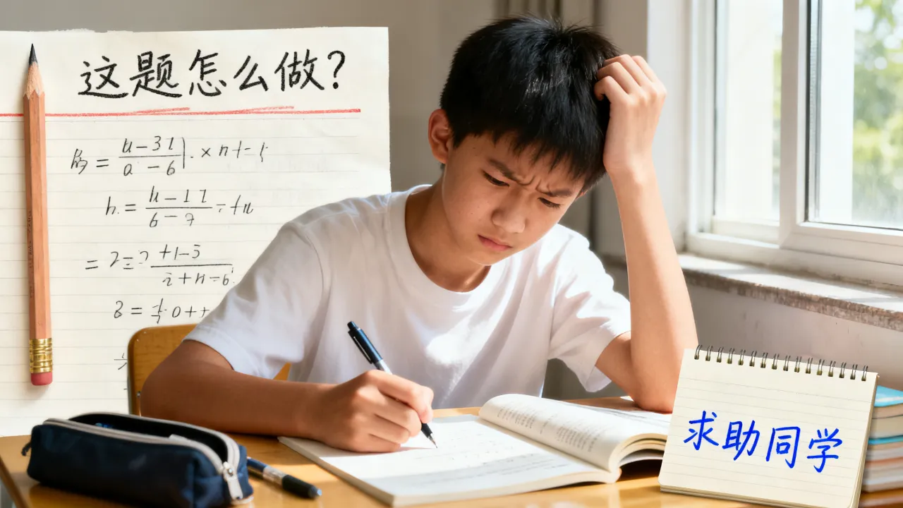 初中生遇到难题长期卡壳，学会合理求助不钻牛角尖
