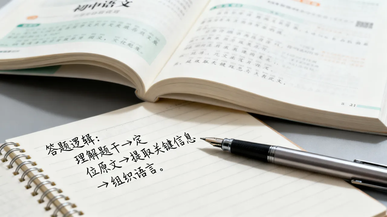 初中语文阅读理解通用答题逻辑，贴合校内评分标准