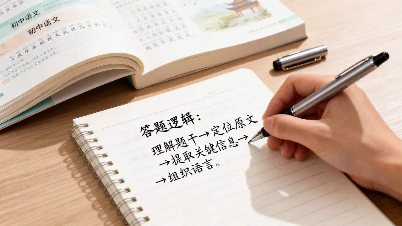 初中语文阅读理解通用答题逻辑，贴合校内评分标准