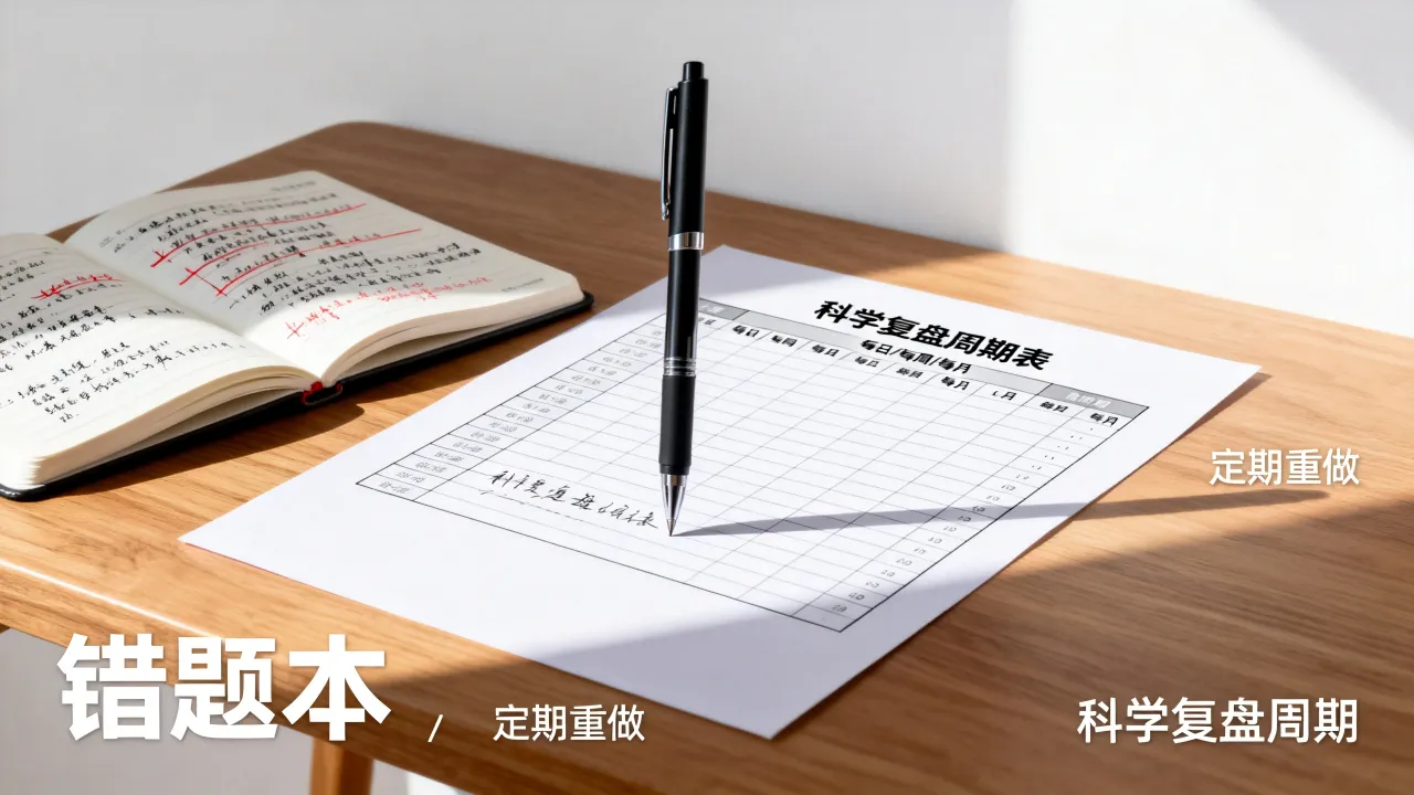 初中错题科学复盘周期，定期重做避免重复犯错