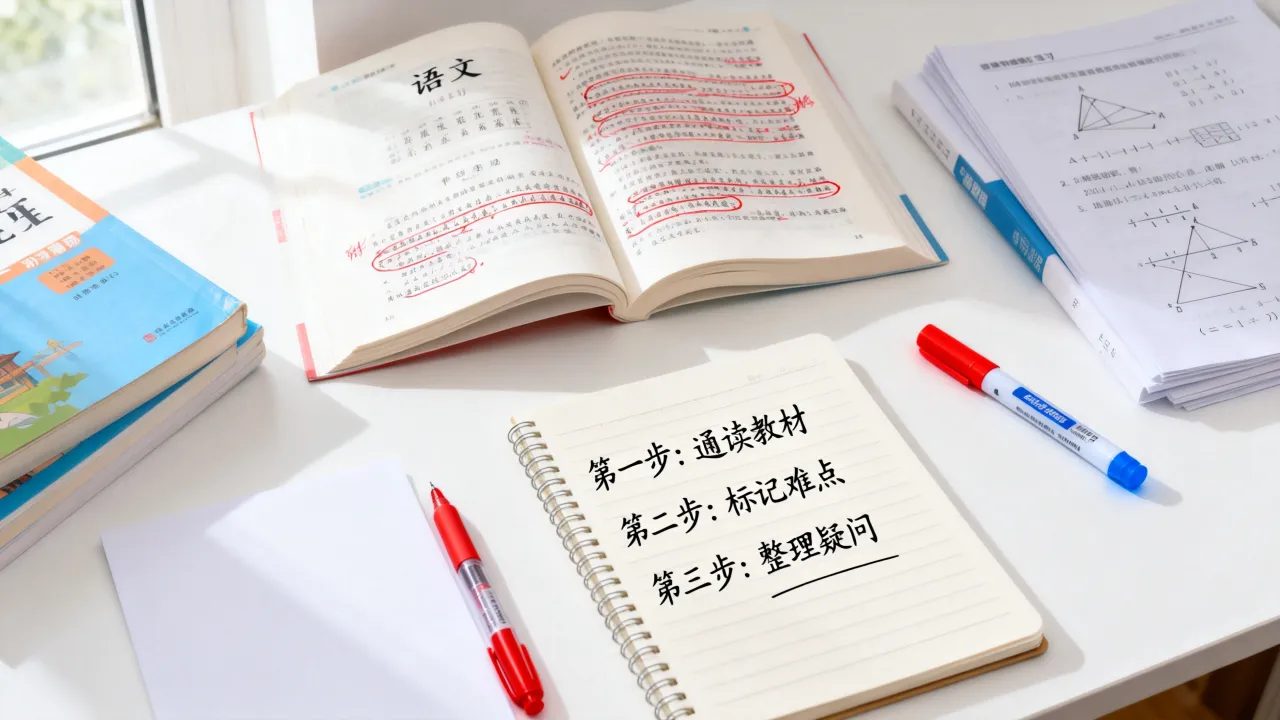初中课前预习怎么做，提前标记知识难点